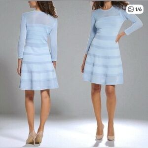 Vince Camuto Eyelet Pointelle Sweater Dress M